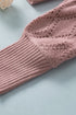 Bishop Sleeve V-Neck Drop Shoulder Button Front Knit Cardigan Sweater